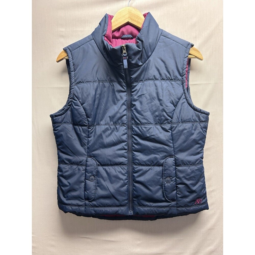 Aeropostale Women’s Large Purple Blue Puffer Vest Full Zip - Picture 1 of 7